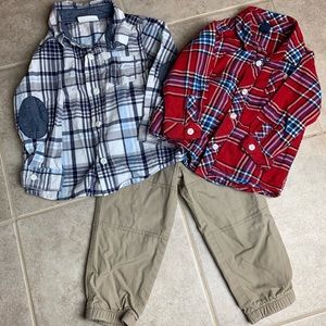 Little boy size 18-24 Months Plaid Dress Tops